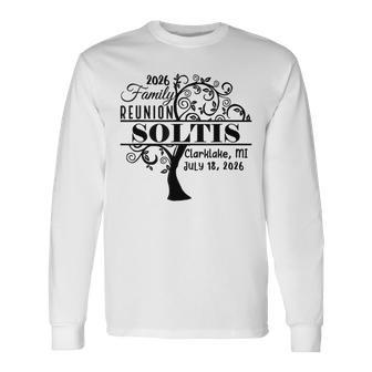 Soltis Family Reunion 2026 Text No Box Long Sleeve T-Shirt - Thegiftio UK