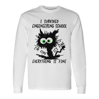 I Survived Engineering School Graduation 2026 Long Sleeve T-Shirt - Thegiftio UK