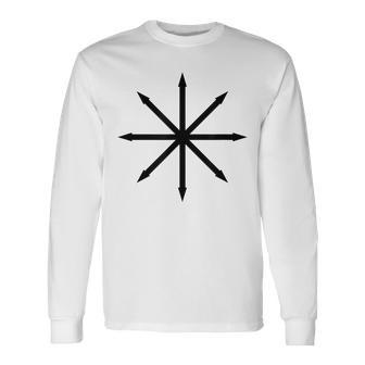Symbole Étoile Du Chaos Punk En Métal Pentagramme Anarchy Occulteatan T-shirt à manches longues - Cadeauxyz