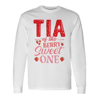 Tia Of The Berry Sweet One Cute Strawberry First Birthday Long Sleeve T-Shirt - Thegiftio UK