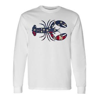 Usa Flag Crawfish Season 4Th Of July Crawfish Boil Party Long Sleeve T-Shirt - Thegiftio UK