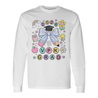 Vpk Graduation 2026 Pencil Bow Vpk Grad Long Sleeve T-Shirt - Thegiftio UK