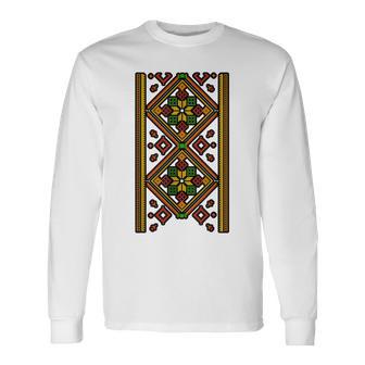Vyshyvanka ウクライナ刺繍 刺繍 プロウクライナ語 長袖Tシャツ - Kawaiitshirt