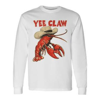 Yee Claw Crawfish Cowboy Long Sleeve T-Shirt - Thegiftio