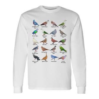 さまざまな種類のハト ハト 長袖tシャツ 長袖Tシャツ - Kawaiitshirt