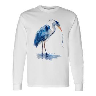 アオサギ バードウォッチング 長袖Tシャツ - Kawaiitshirt
