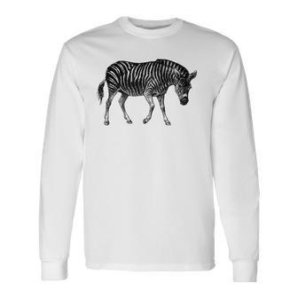 アフリカンゼブラプリント 長袖Tシャツ - Kawaiitshirt