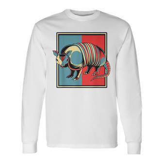 アルマジロ ポートレート ピンク 妖精 クラミフォリダエ 恋人 アルマジロ 長袖Tシャツ - Kawaiitshirt