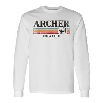 アーチェリー 弓 アーチャー レトロ ヴィンテージ アーチャー 長袖Tシャツ - Kawaiitshirt