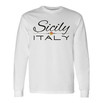 イタリア シチリア島 レモン お土産シチリア島 長袖Tシャツ - Kawaiitshirt