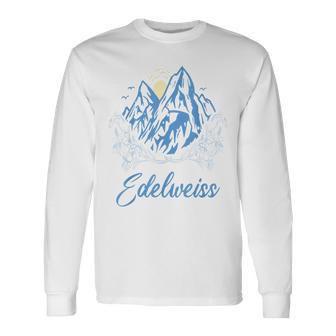 エーデルワイス アルプス お土産 スイス ハイキング 山 スイス 長袖Tシャツ - Kawaiitshirt