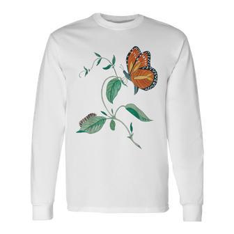 オオカバマダラ変態サイクル 長袖Tシャツ - Kawaiitshirt