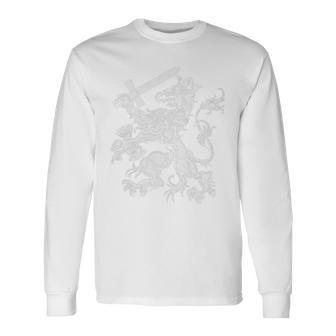 オランダのオランダのライオン オランダ オランダ オレンジ 長袖Tシャツ - Kawaiitshirt
