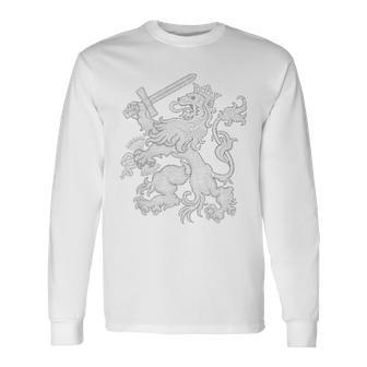 オランダ国旗 オランダの誇り オランダのルーツ ライオンコート 長袖Tシャツ - Kawaiitshirt