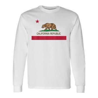 カリフォルニア州旗 長袖Tシャツ - Kawaiitshirt