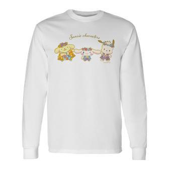 キッズ ポムポムプリン ポチャッコ シナモロール ポーズ 長袖Tシャツ - Kawaiitshirt
