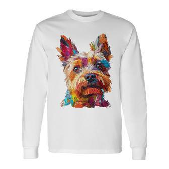 ケアンテリア 犬 モチーフ ペット イラスト ケアンテリア 長袖Tシャツ - Kawaiitshirt