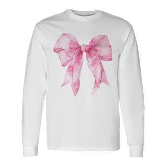 コケット ピンク リボン カワイイ 長袖Tシャツ - Kawaiitshirt