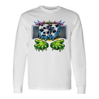 サッカー 67 シックスセブンファニージェンアルファミームドリップ 長袖Tシャツ - Kawaiitshirt