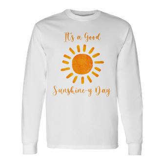 サンシャインデイ オレンジ色 白 長袖Tシャツ - Kawaiitshirt