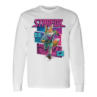ザ・スーパーマリオギャラクシー・ムービーtarfox Fox Mccloud Action 長袖Tシャツ - Kawaiitshirt
