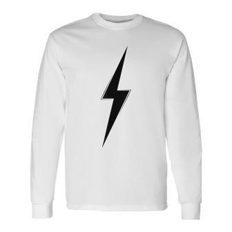シンプルなブラックライトニングボルトグラフィック。 長袖Tシャツ - Kawaiitshirt