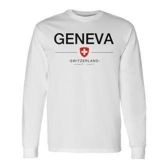 ジュネーブ スイス 首都 スイス ジュネーブ スイス 長袖Tシャツ - Kawaiitshirt