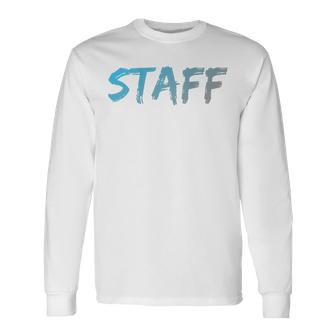 スタッフバックプリントデザインtシャツ イベントスタッフ用 長袖Tシャツ - Kawaiitshirt