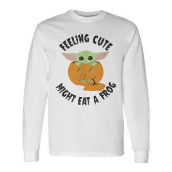 スター・ウォーズ マンダロリアン ハロウィン グルーグ かわいい 長袖Tシャツ - Kawaiitshirt
