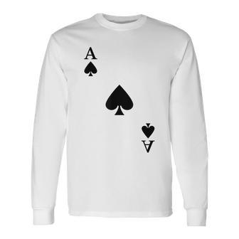 スペード、エース、カーニバル、コスチューム、ポーカー、カードプレイヤー。Poker Card 長袖Tシャツ - Kawaiitshirt
