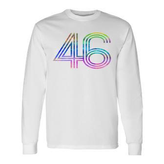 タイダイシャツ ナンバー46 レトロユニフォーム バックプリントジャージ 長袖Tシャツ - Kawaiitshirt