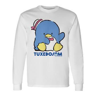 タキシードサム おすわり ダークカラー 長袖Tシャツ - Kawaiitshirt