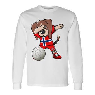 ダビングビーグル犬 ノルウェージャージ ノルウェーバレーボール愛好家 長袖Tシャツ - Kawaiitshirt