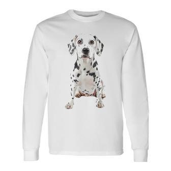 ダルメシアン 犬 モチーフ ペット アート ダルメシアン 長袖Tシャツ - Kawaiitshirt