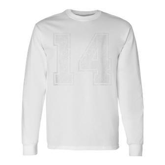 ナンバー14 ヴィンテージ フォーティーン スポーツデザイン 長袖Tシャツ - Kawaiitshirt