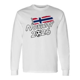 ノルウェー サッカー フットボール 試合 プレーヤー ファン ノルウェー国旗 長袖Tシャツ - Kawaiitshirt