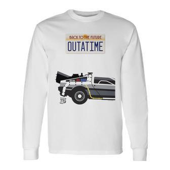 バック・トゥ・ザ・フューチャー Outatime ナンバープレート 長袖tシャツ 長袖Tシャツ - Kawaiitshirt