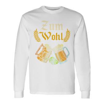 バックプリント ビンテージ ビールを飲む人やビール愛好家に乾杯 長袖Tシャツ - Kawaiitshirt