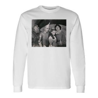 ビンテージフォト オズの魔法使い かかし色 ブリキの人 ライオン ドロシー・オズ 長袖Tシャツ - Kawaiitshirt