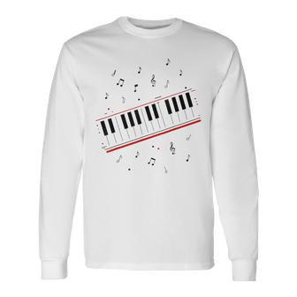 ピアノ ビート キーボード 音符 ミュージシャン ピアノ レッスン 長袖Tシャツ - Kawaiitshirt