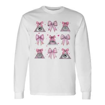 フリーメイソン フリーメイソン フリーメイソン ガール コケット リボン ピンク ママ 長袖Tシャツ - Kawaiitshirt