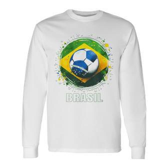 ブラジル選手 スポーツ ヴィンテージ 男性 ブラジル ブラジル 長袖Tシャツ - Kawaiitshirt