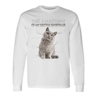 ブリティッシュショートヘアの猫t 長袖Tシャツ - Kawaiitshirt