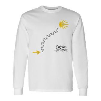 ポルトガルの道の痕跡、カミーノ・デ・サンティアゴ 長袖Tシャツ - Kawaiitshirt