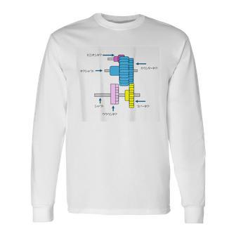 ミニ四駆 ギアイラストプリント 長袖Tシャツ - Kawaiitshirt
