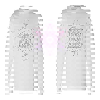 メタトロンキューブ 神聖幾何学 長袖Tシャツ - Kawaiitshirt