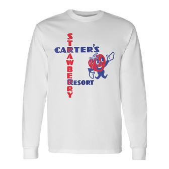 レトロ ホテル カーターズ ストロベリー リゾート カリフォルニア 長袖Tシャツ - Kawaiitshirt
