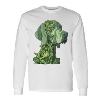 ワイマラナー 犬 グラフィック ペット アートワーク ワイマラナー 長袖Tシャツ - Kawaiitshirt