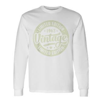 ヴィンテージ 1963 メンズ 限定版 Bday 1963 誕生日 長袖Tシャツ - Kawaiitshirt