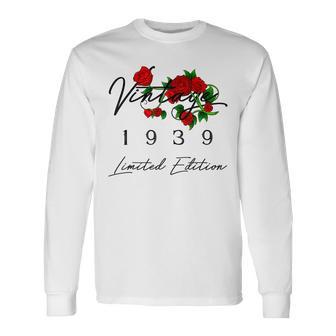 ヴィンテージ 87歳の誕生日 デコレーション ヴィンテージ 1939 87歳 長袖Tシャツ - Kawaiitshirt